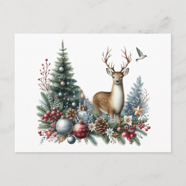 Renar och jul helg vykort (Framsida)