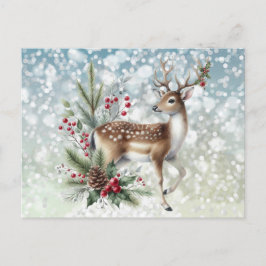 Renar och jul helg vykort