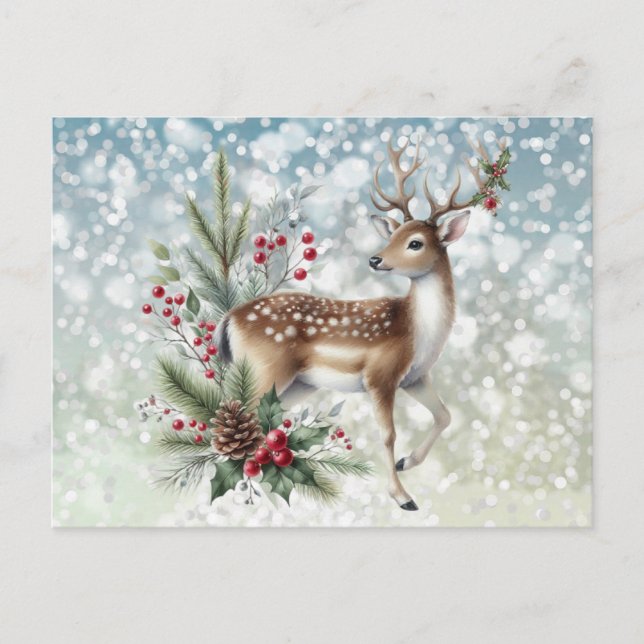 Renar och jul helg vykort (Framsida)