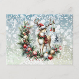 Renar och jul helg vykort