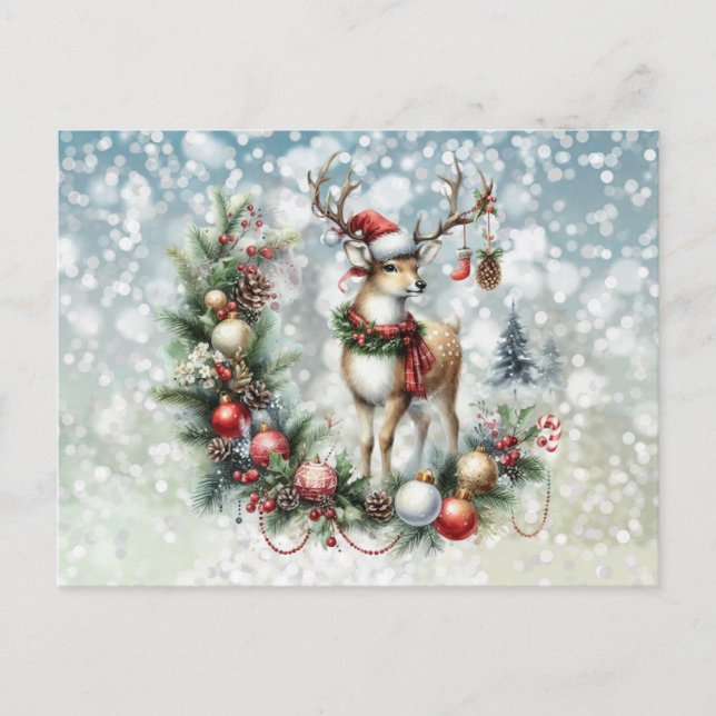 Renar och jul helg vykort (Framsida)