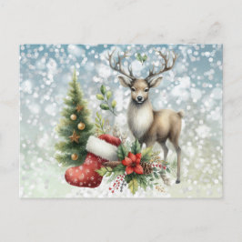 Renar och jul helg vykort