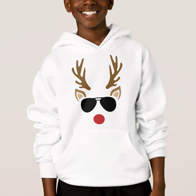 Renar och solglasögon, jul t shirt (Framsida)