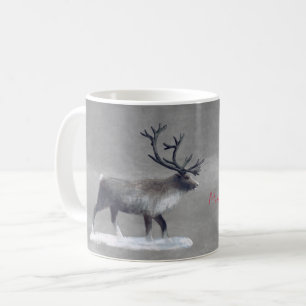 Renar på vinterdagskaffet mugg