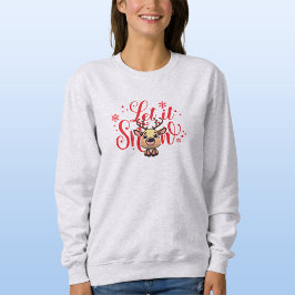Renar, Roligt Vinter, Snöflake, Låt det snöa 🦌 ❄️ T Shirt