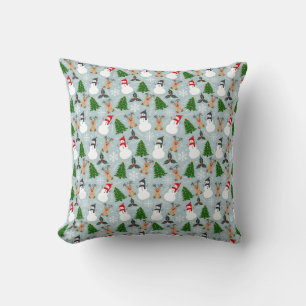 Renar, Snögubbe, Träd Design Kudde