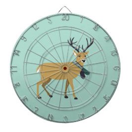 Renar som bär en vinterscarf (juldjur) darttavla