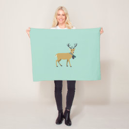 Renar som bär en vinterscarf (juldjur) fleecefilt