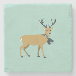 Renar som bär en vinterscarf (juldjur) stenunderlägg