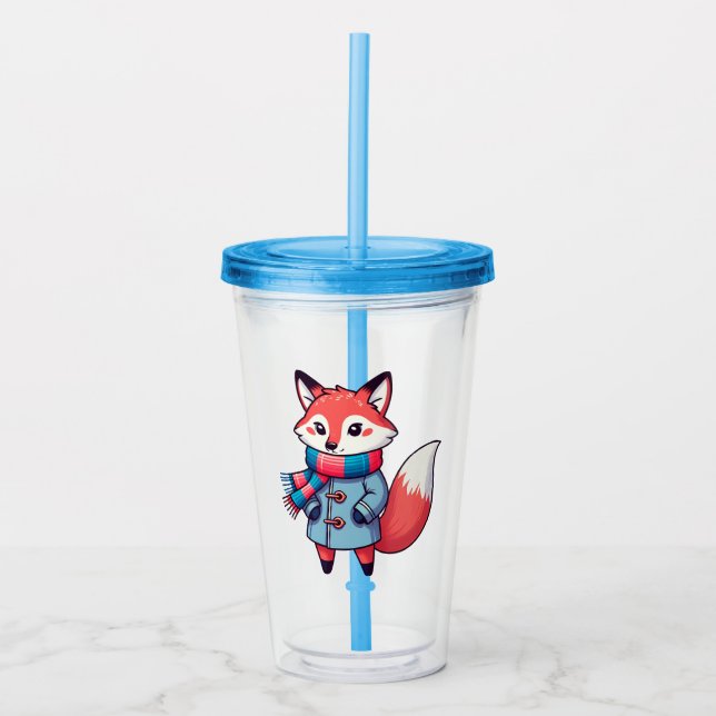 Renard roux hivernale enfantin take away mugg (Framsida)