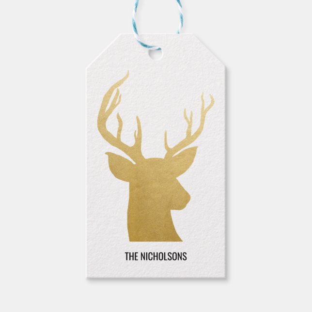 Renare | Antler | Faux Gold Foil | HELGDAG Presentetikett (Framsidan)