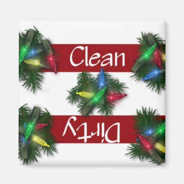 Renare eller smutsig jul Ljus Dishwasher Magnet (Framsidan)