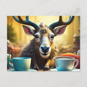 Renare på kaffeRedot till Ride-julen Vykort