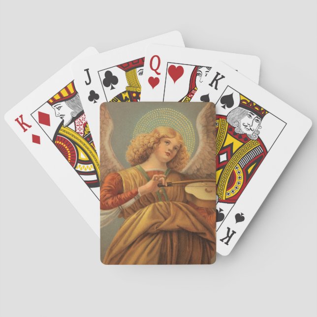 Renässangängel spelande violin Melozzo da Forli Casinokort (Baksidan)