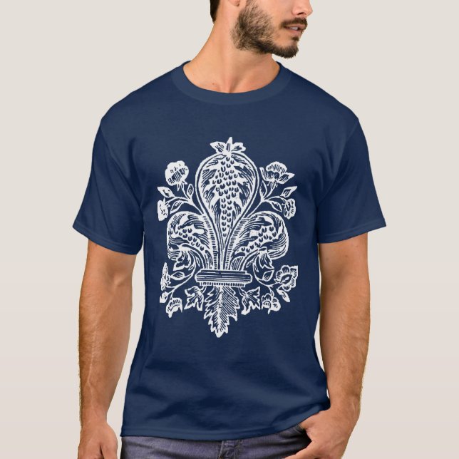 Renässans Fransk Fleur de Lis T Shirt (Framsida)