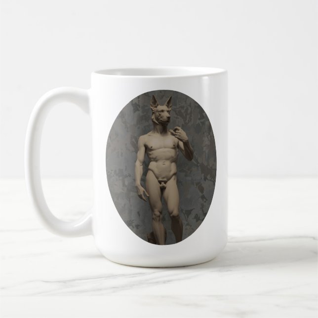 Renässans marmor skulptur tysk schäferhund kaffemugg (Vänster)