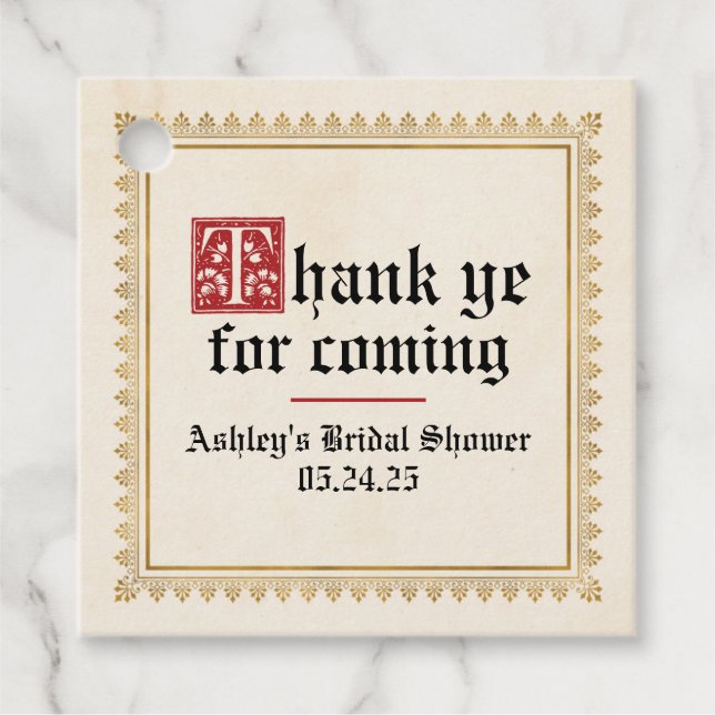 Renässans Medeltida Festlighetsmärke Gåvor Etiketter (Framsida)