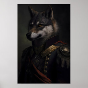 Renässans Militär Varg Konsttryck Djurälskare Poster
