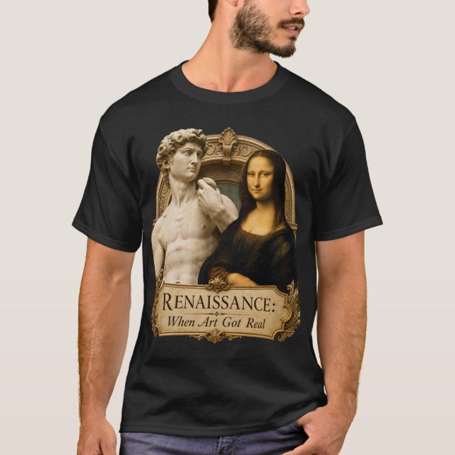 Renässans När Konsten Blev Verklig Michelangelo Da T Shirt (Framsida)