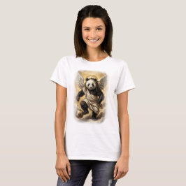 Renässans Panda Stil spelar fotboll på en T Shirt