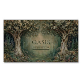 Renässans Skog Art Nouveau Uråldrig Träd Magnetiska Visitkort