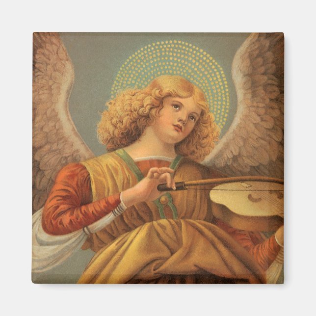 Renässansängel spelande violin Melozzo da Forli Magnet (Framsidan)