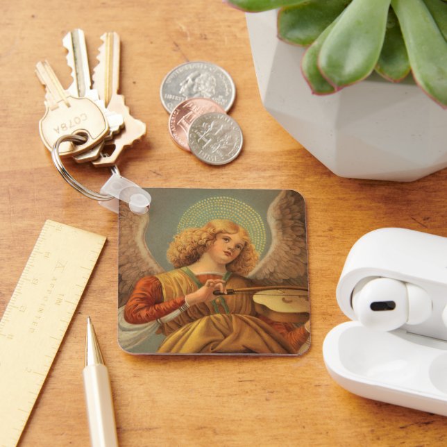 Renässansängel spelande violin Melozzo da Forli Nyckelring (Skrivbord)