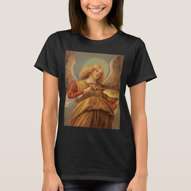 Renässansängel spelande violin Melozzo da Forlì Tee (Framsida)