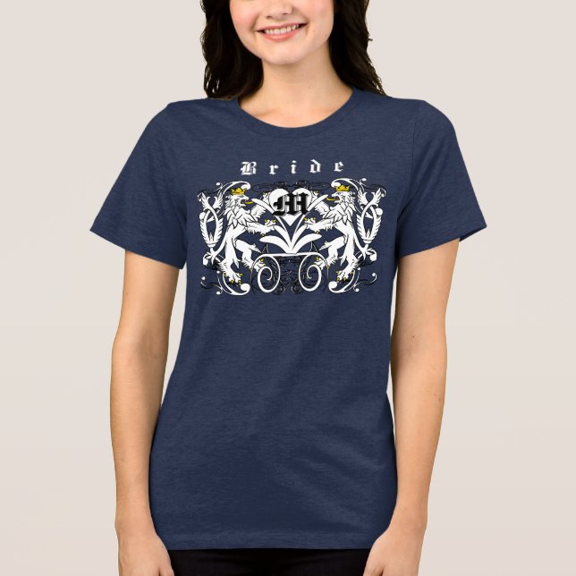Renässansbröllop Brudar Tunik Lion Rampant T Shirt (Framsida)