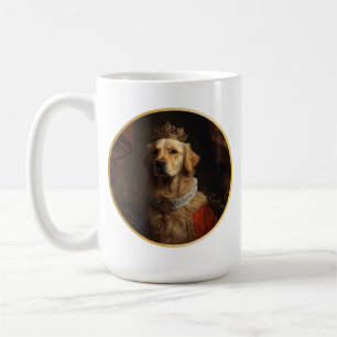 Renässansdrottningporträtt Golden Retriever Kaffemugg
