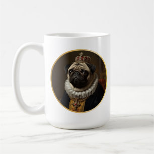 Renässansdrottningporträtt–Inspirerad Beige Mops K Kaffemugg