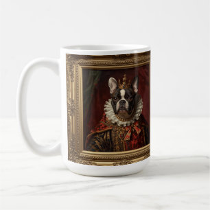 Renässansdrottningporträtt–inspirerad svart Pug-ko Kaffemugg
