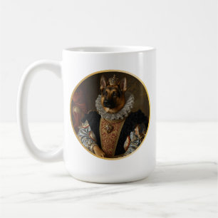 Renässansdrottningporträtt tysk schäferhund kaffemugg