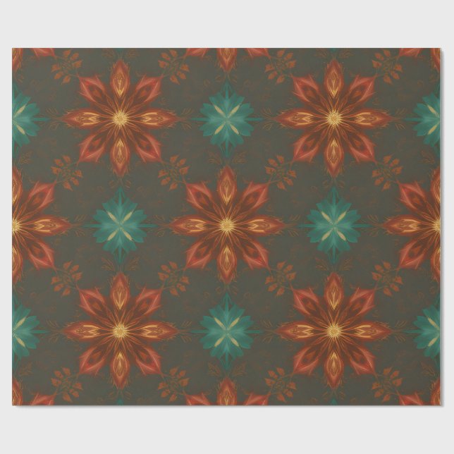 Renässansinspirerad julblomma  presentpapper (Platt)