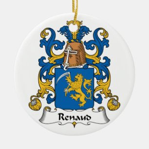 Renaud familjvapensköld julgransprydnad keramik
