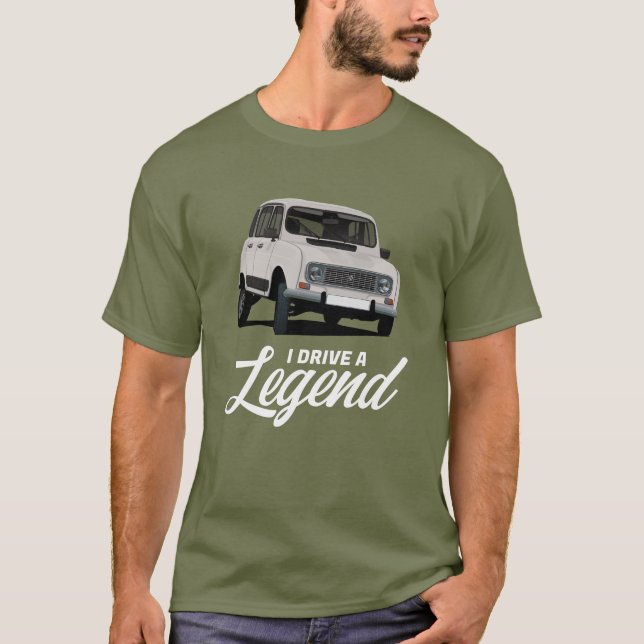 Renault 4 - jag kör en legend - i 38 färg t shirt (Framsida)