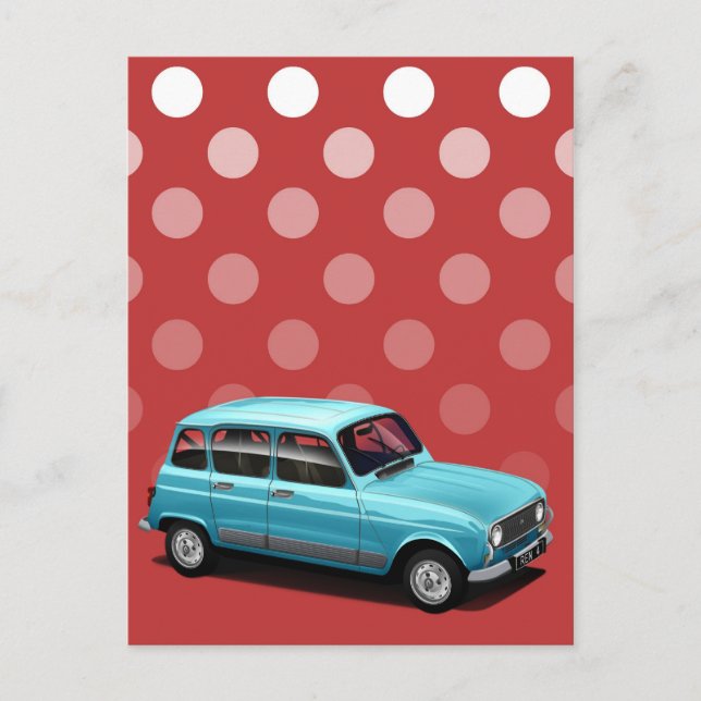 Renault 4L vykort (Framsida)