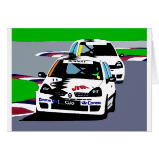 Renault Clio tävlings- bilar Hälsningskort