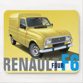 Renault R4 F6 skåpbil illustrerad musmatta