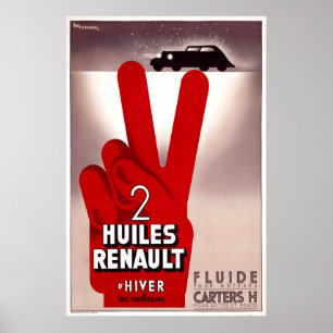 Renault Vintage-Oljor Affisch för Bilar