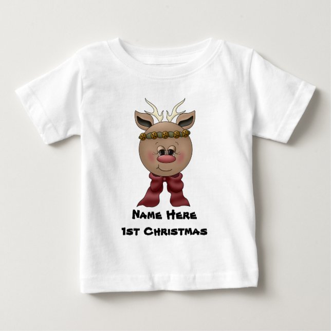 Renbaby 1st T-tröja för jul T-shirt (Framsida)