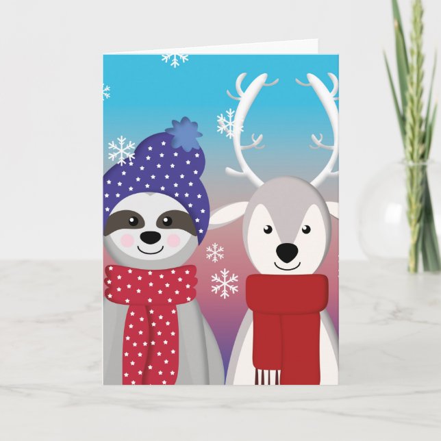 renchristmas sloth helgkort (Framsida)