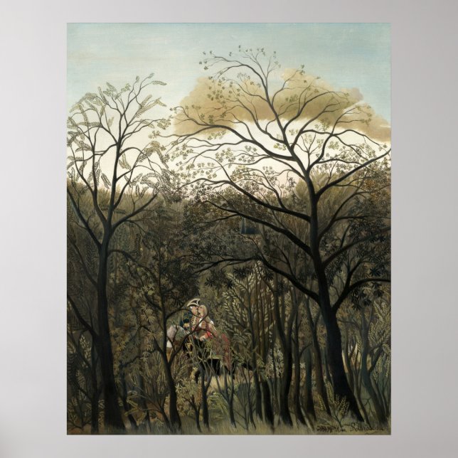 Rendezvous in Forest - Henri Rousseau Fine Art Poster (Framsidan)