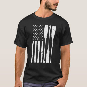 Rending Manar Women US America Flagga Coxswain Row T Shirt