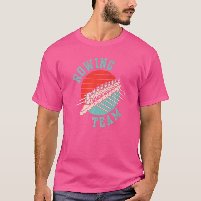 Rending Team Row Sports Crew Rower T Shirt (Framsida)