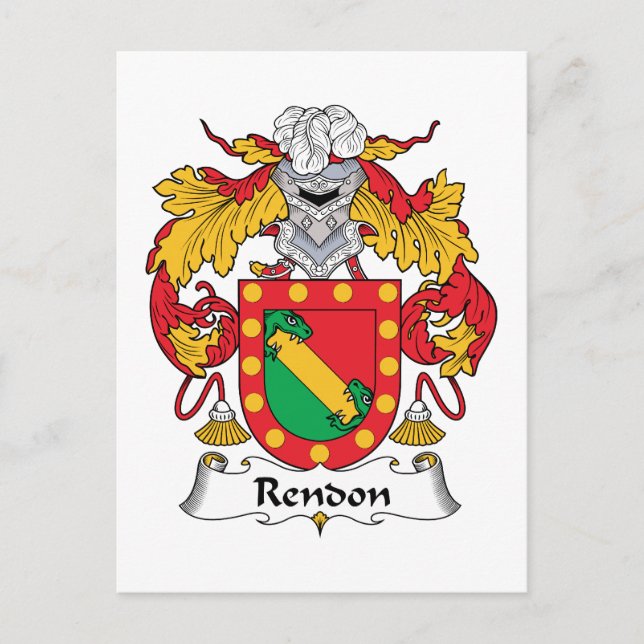 Rendon Family Crest Vykort (Framsida)