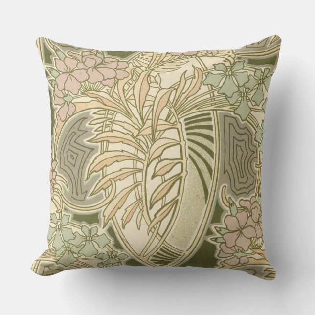 Rene Beauclair's Art nouveau Flower Design Kudde (Framsida)