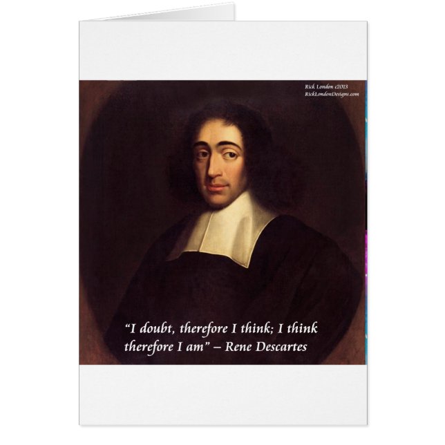 Rene Descarte I Tänka Därför är jag citerad Hälsningskort (Framsidan)