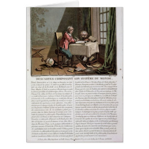 Rene Descartes (1596-1650) handstil hans Hälsningskort