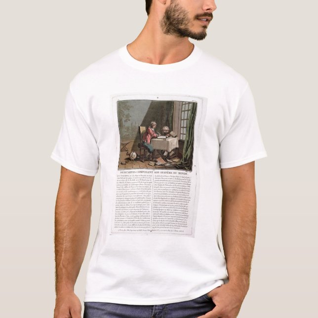 Rene Descartes (1596-1650) handstil hans T Shirt (Framsida)